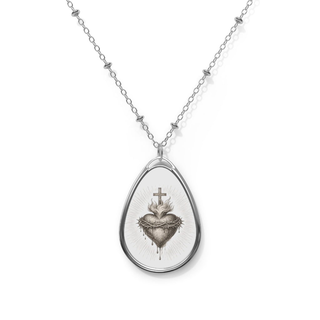 Sacred Heart Oval Pendant Jewelry