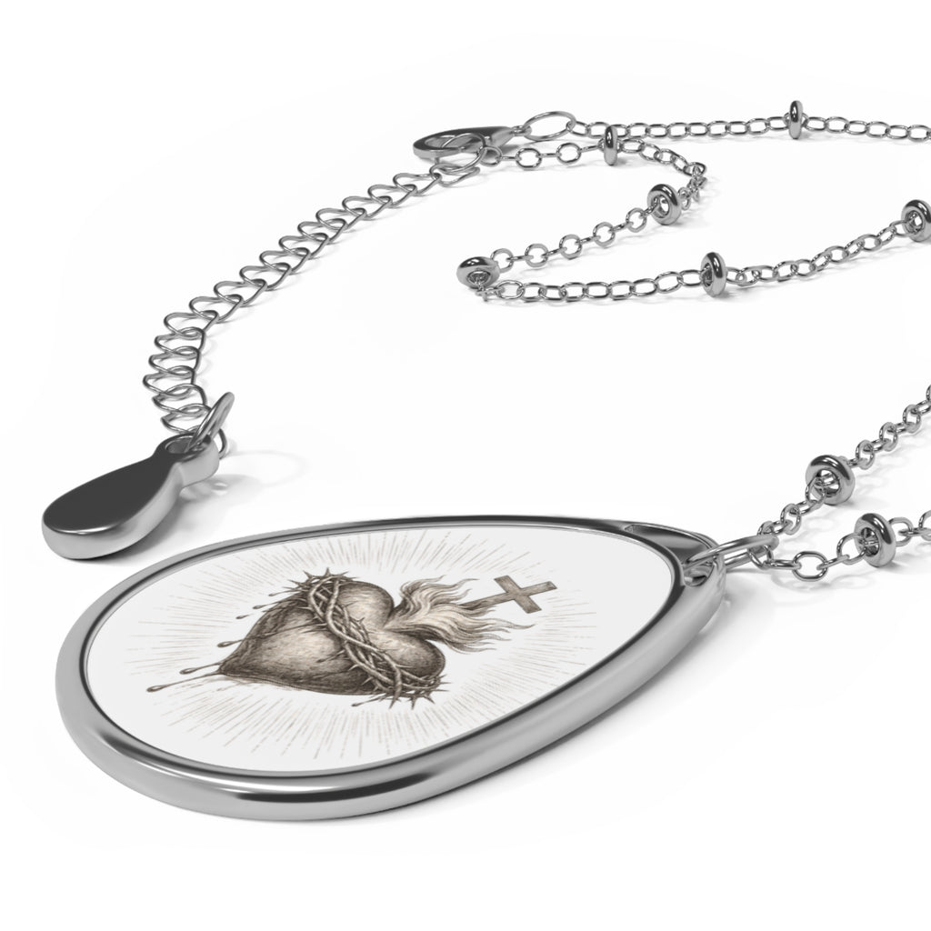 Sacred Heart Oval Pendant Jewelry