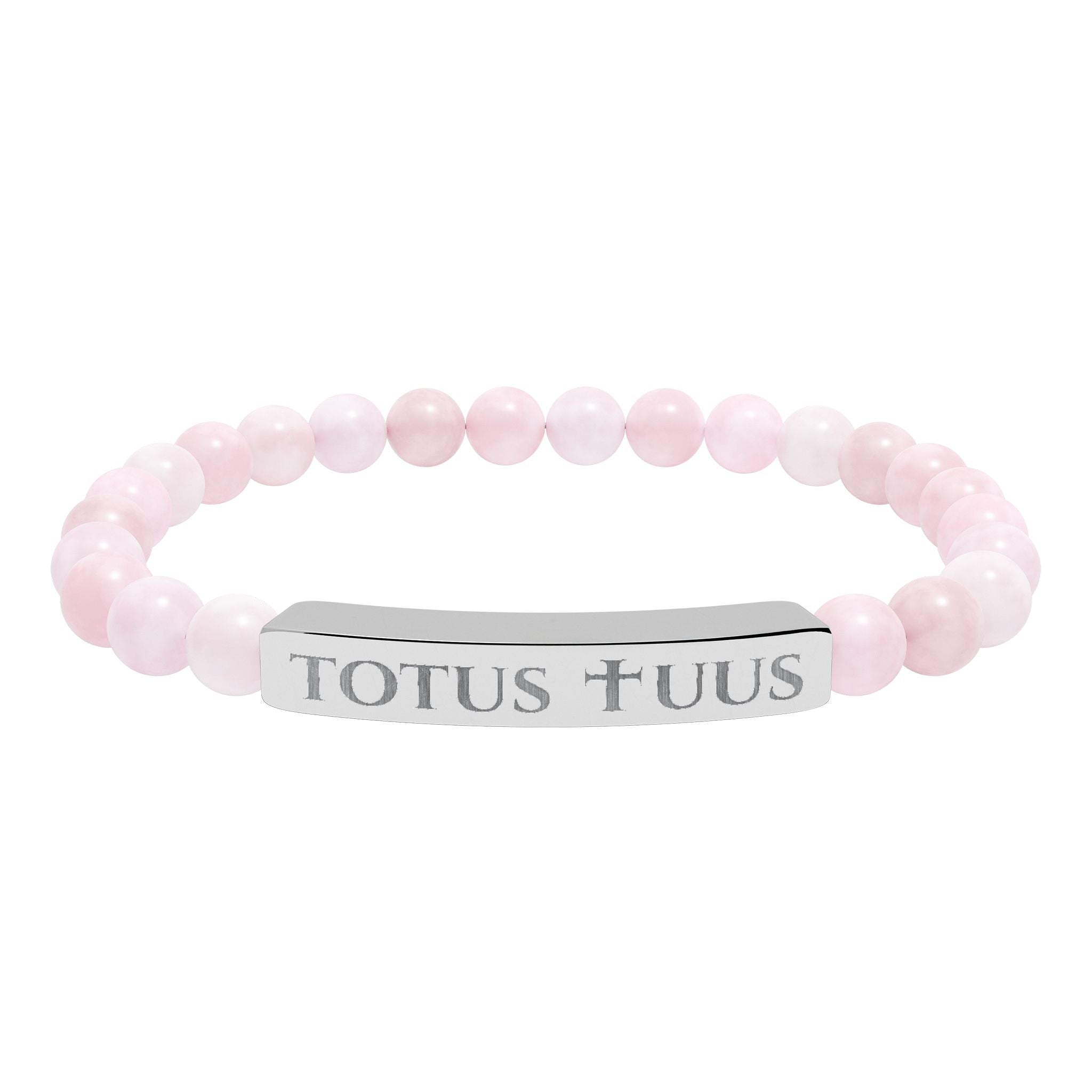 Natural Stone Stretch Bracelet – 'Totus Tuus' Bar