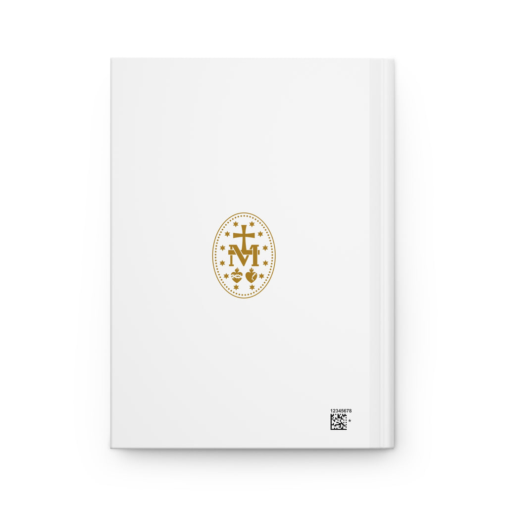 Catholic Marian Hardcover Journal — Gold Cross & Sacred Hearts Notebook