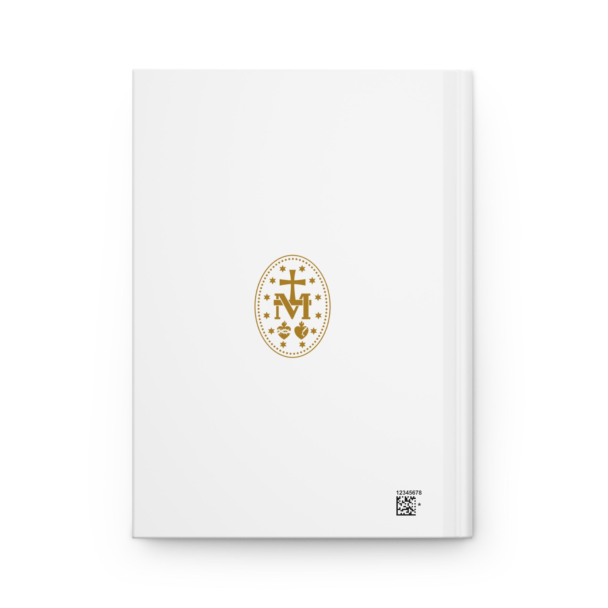 Catholic Marian Hardcover Journal — Gold Cross & Sacred Hearts Notebook