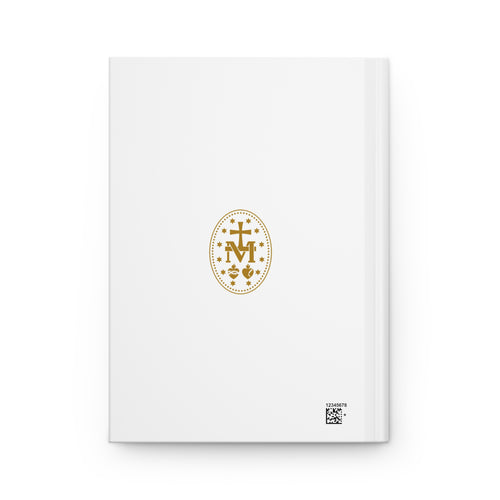 Catholic Marian Hardcover Journal — Gold Cross & Sacred Hearts Notebook