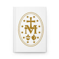 Catholic Marian Hardcover Journal — Gold Cross & Sacred Hearts Notebook