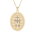 Oval Pendant - Miraculous Medal Style Religious Necklace