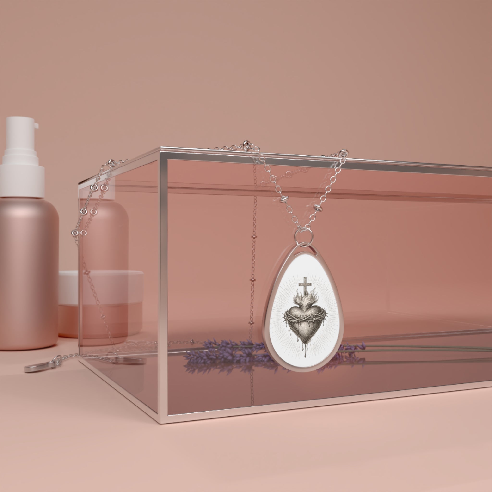 Sacred Heart Oval Pendant Jewelry
