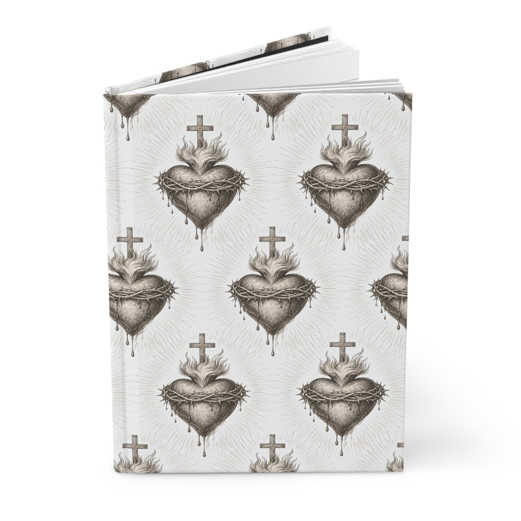 Sacred Heart Hardcover Journal — Gothic Catholic Prayer Notebook